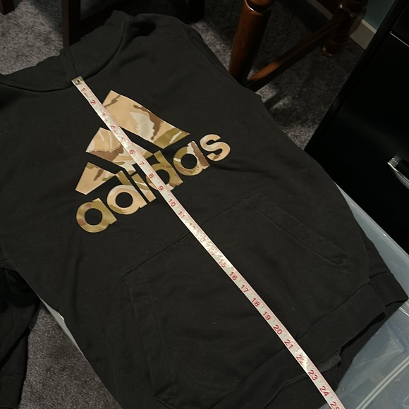 Black Adidas Hooded Sweatshirt, Men’s Medium - Picture 10 of 11